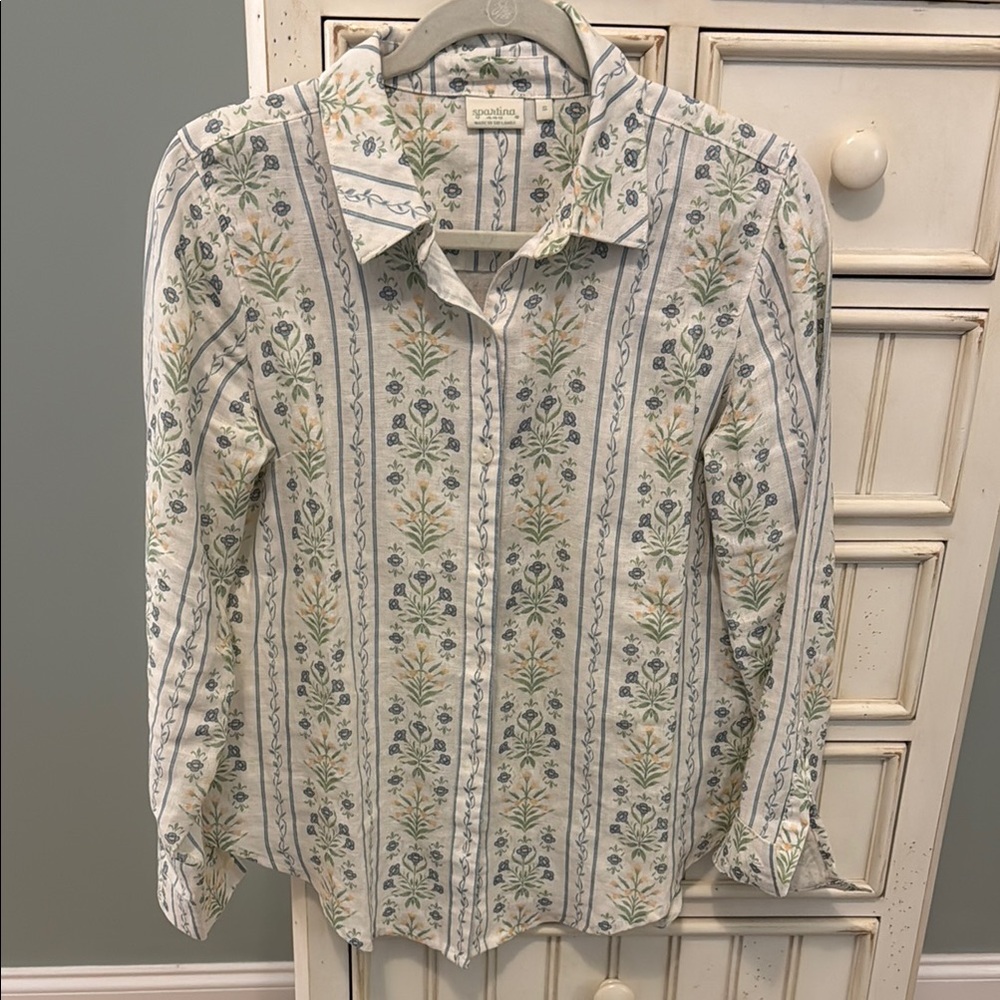 Spartina 449 Blue and Cream Casual Button Down Shirt
